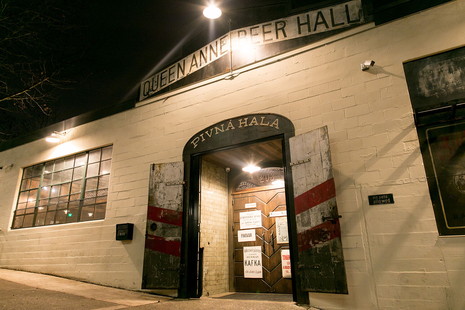 Outside the beer hall